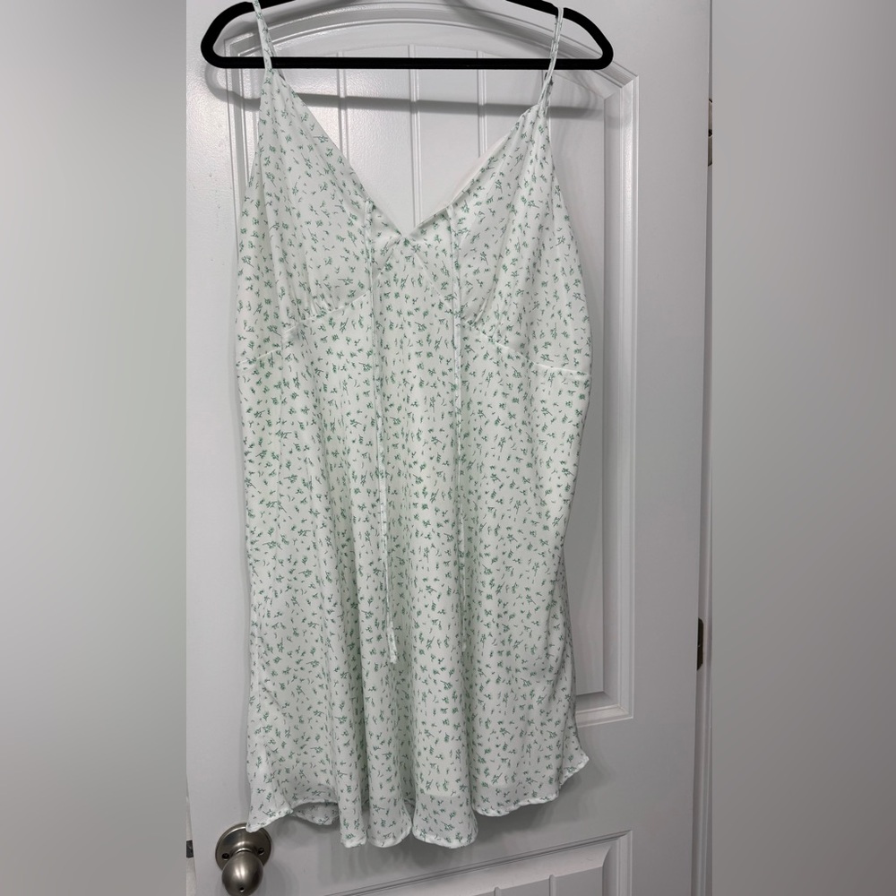 Arula White Dress with Green Accents